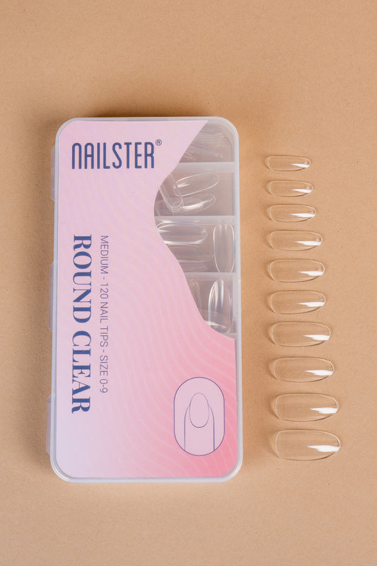 5 x Round Medium Clear Tips