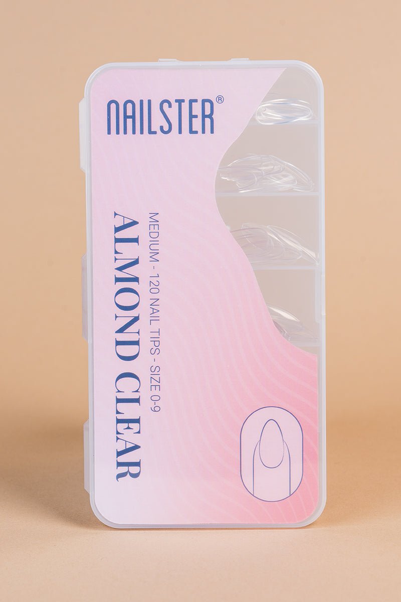 Almond Medium Clear Tipper | Nailster Denmark