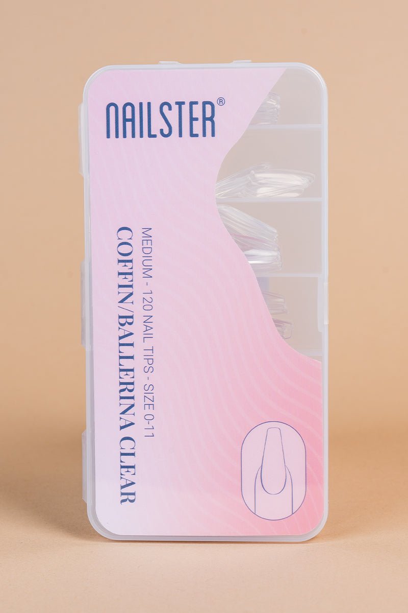 5 x Coffin/Ballerina Medium Clear Tipper