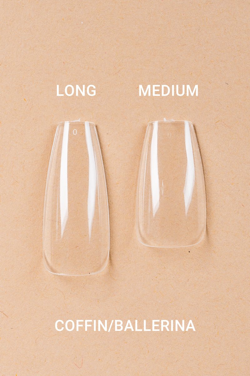 5 x Coffin/Ballerina Medium Clear Tipper