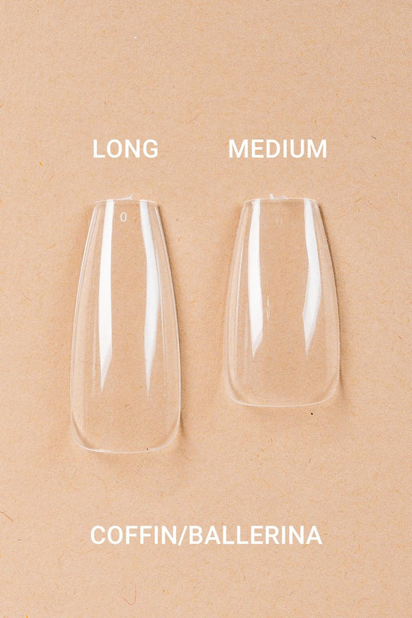 5 x Coffin/Ballerina Medium Clear Tipper