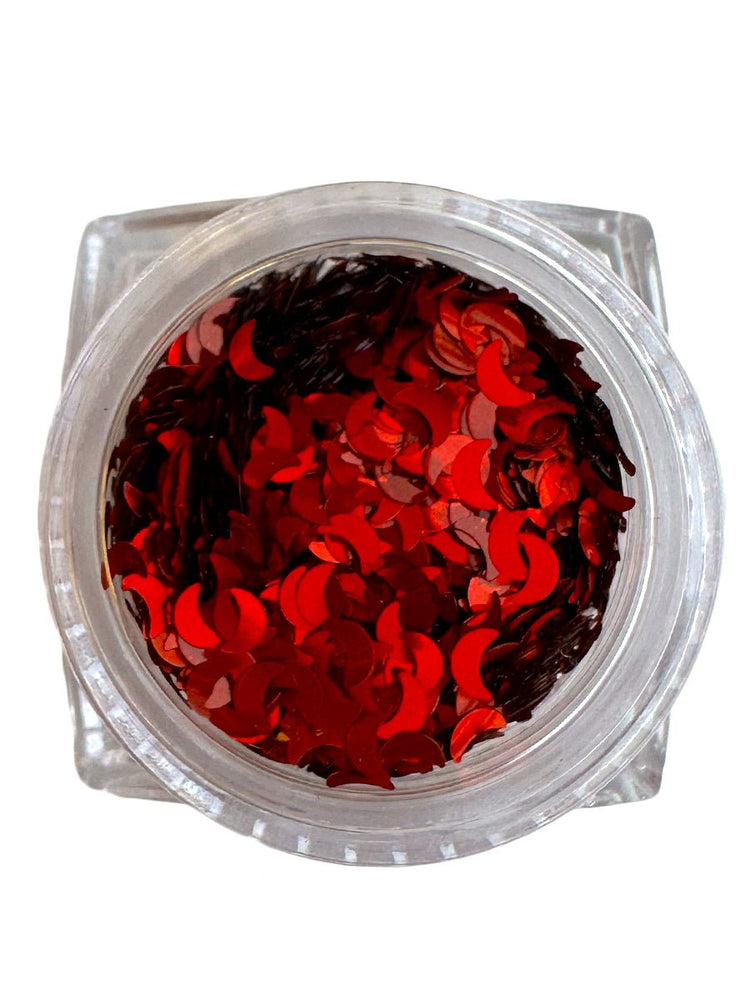 Glitter - Red Moon Shaped – Nail Art by Nailster