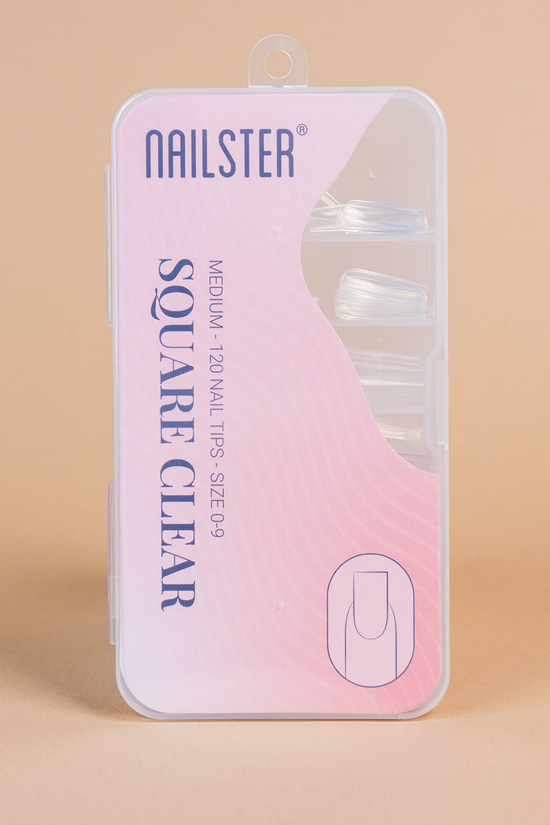 Square Medium Clear Tipper | Nailster Denmark