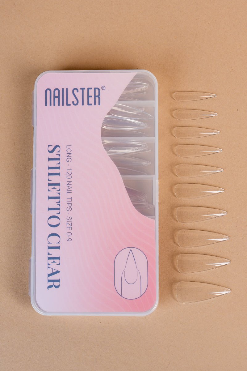 Stiletto Long Clear Tipper | Nailster Denmark