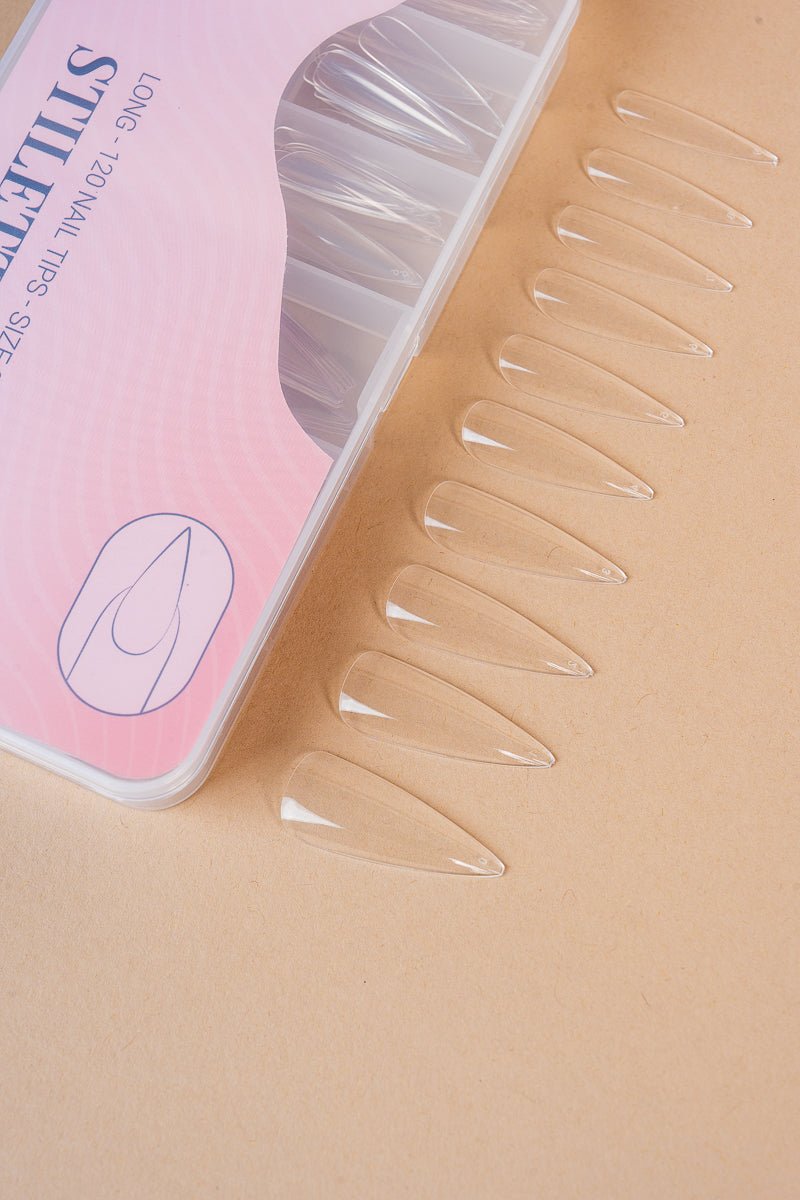 Stiletto Long Clear Tipper | Nailster Denmark